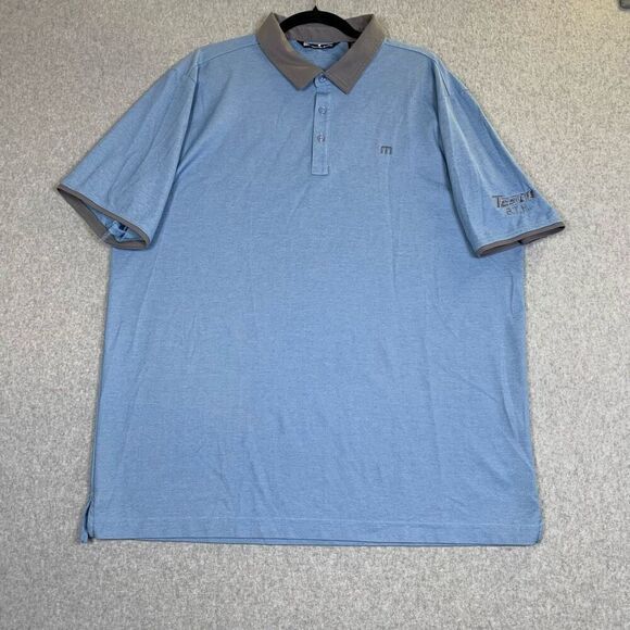 Travis Mathew mens XXL polo blue grey golf short sleeve - Picture 1 of 8